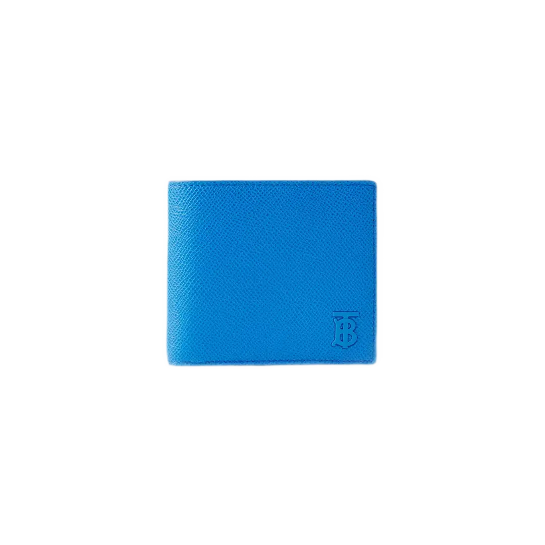Burberry Burberry Grainy Leather TB Bifold Wallet Vivid Blue