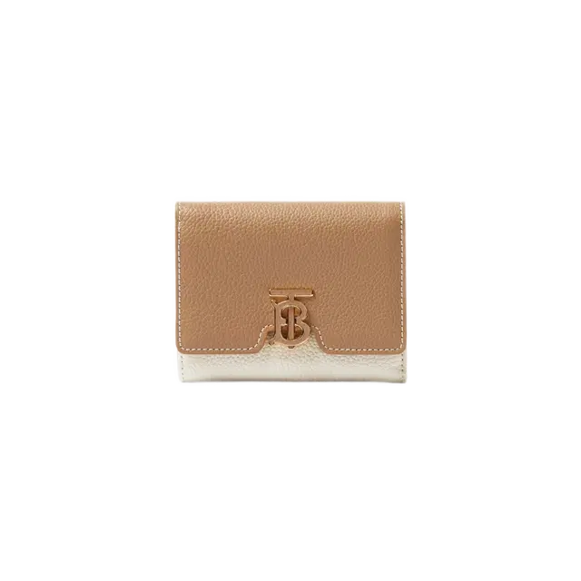 Burberry Burberry Grainy Leather TB Compact Wallet Camel Archive Beige Warm Tan - view 2