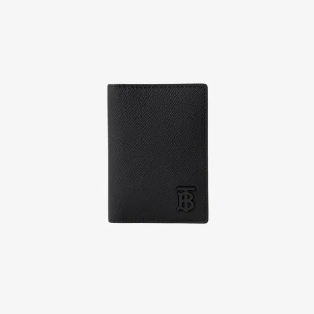 Burberry Burberry Grainy Leather TB Folding Card Case Black - view 2