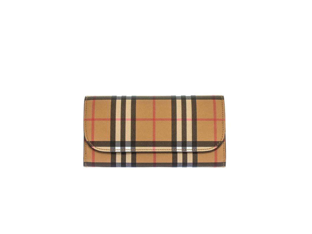 Burberry Burberry Halton Vintage Wallet In Check Leather Beige