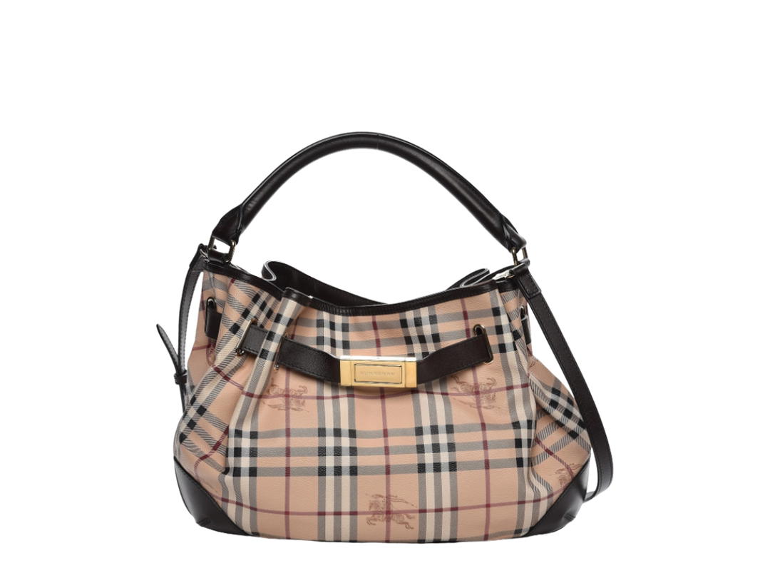Burberry Burberry Haymarket Check Medium Willenmore Hobo Chocolate