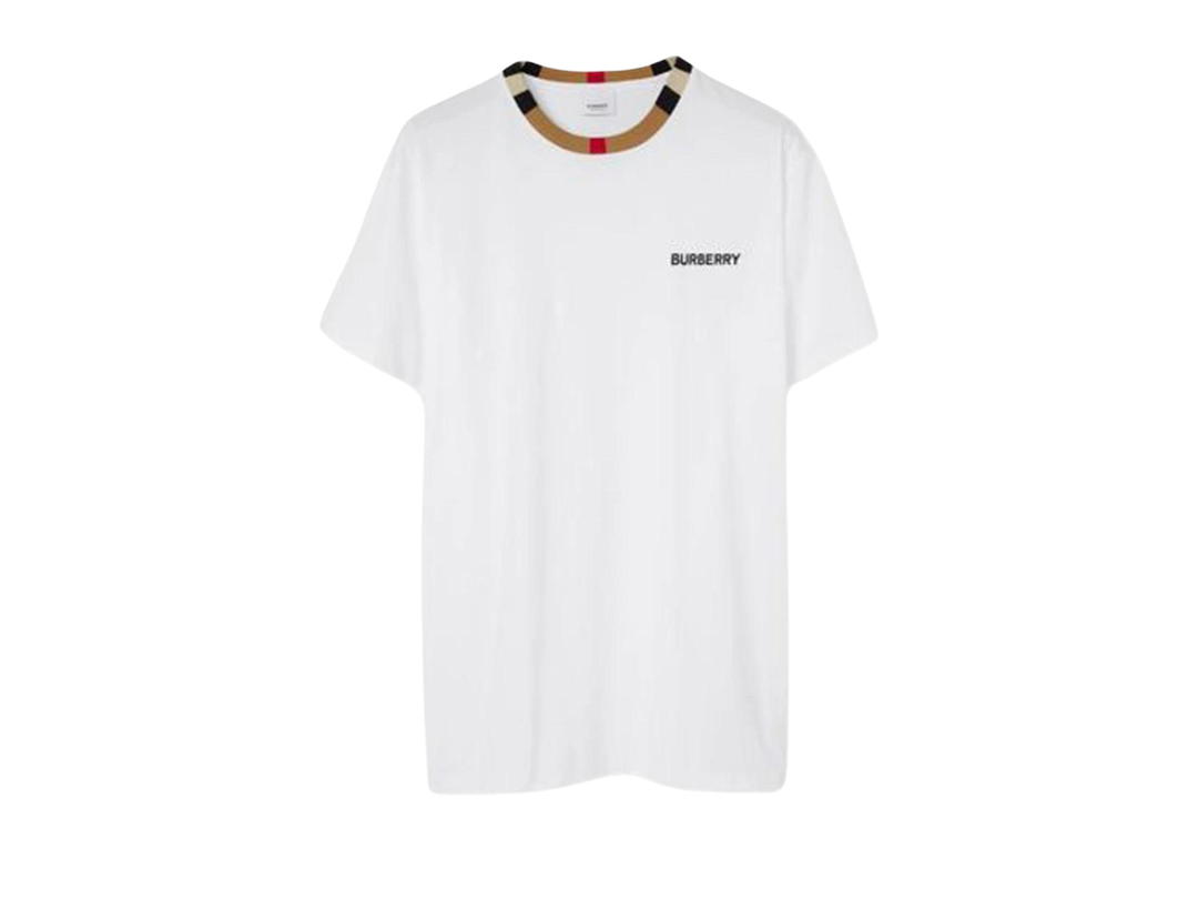 Burberry Burberry Icon Stripe Trim Cotton T-shirt White