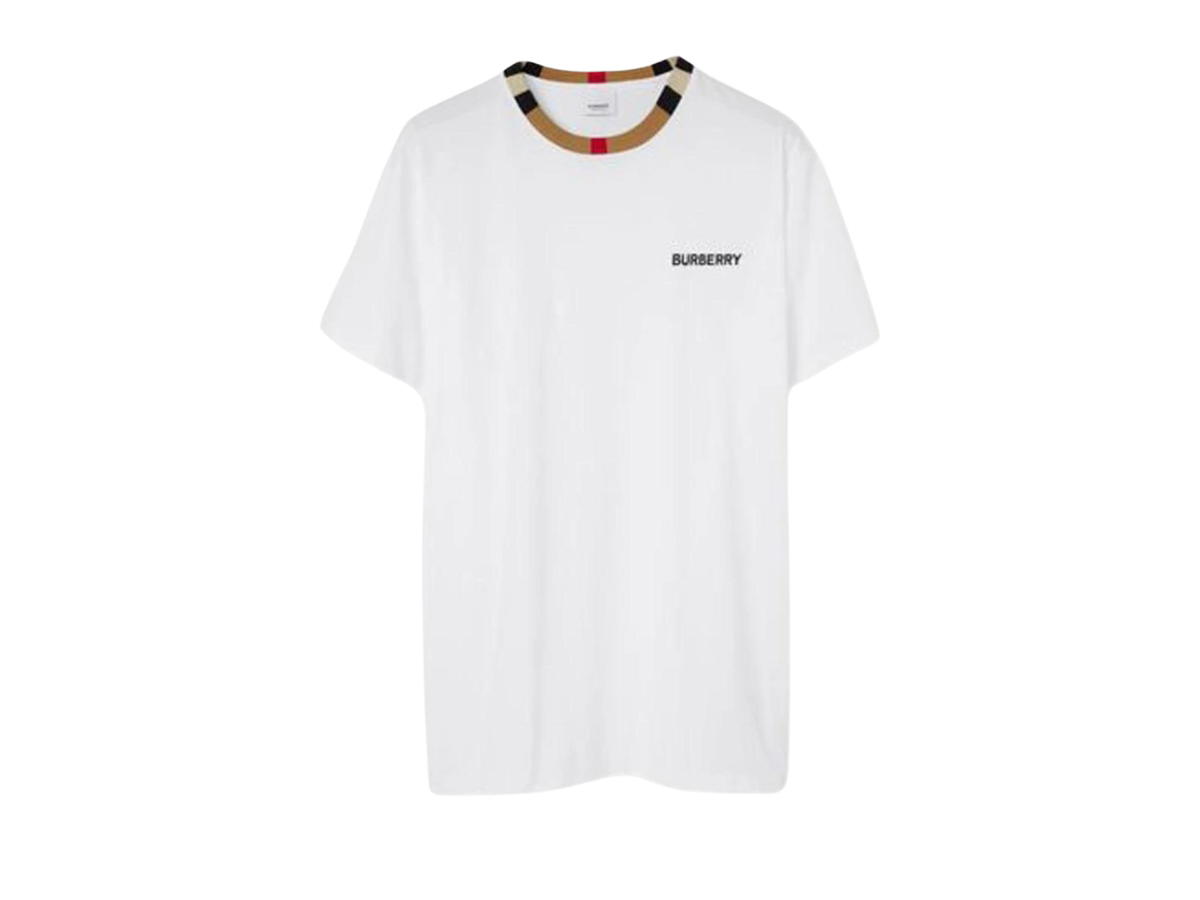 Burberry Burberry Icon Stripe Trim Cotton T-shirt White