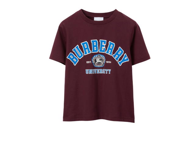 Burberry Burberry Kid's College logo-print cotton T-shirt In Dark Red - view 1