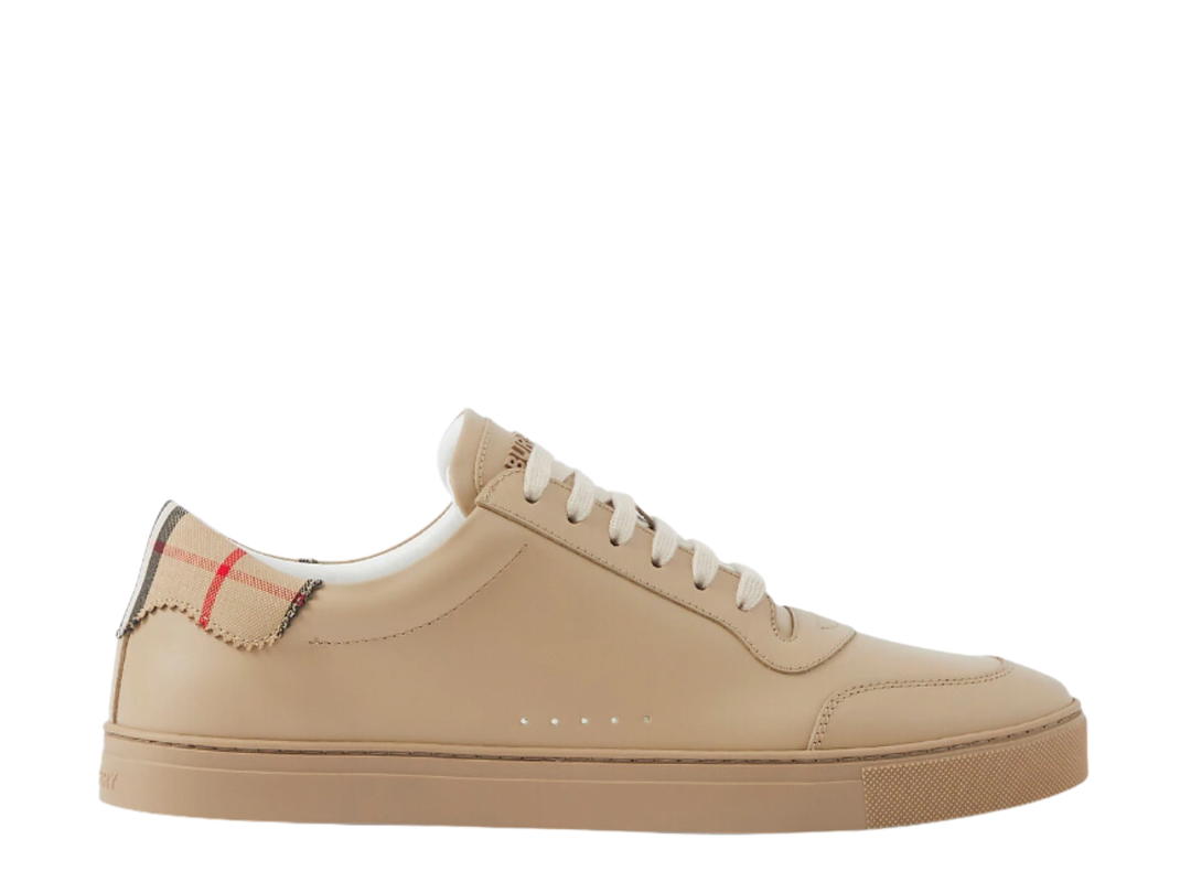 Burberry Burberry Leather And Check Cotton Sneakers Archive Beige