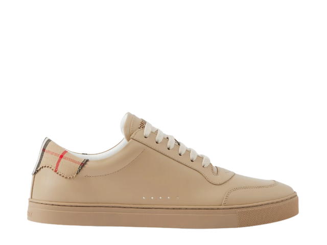 Burberry Burberry Leather And Check Cotton Sneakers Archive Beige - view 1