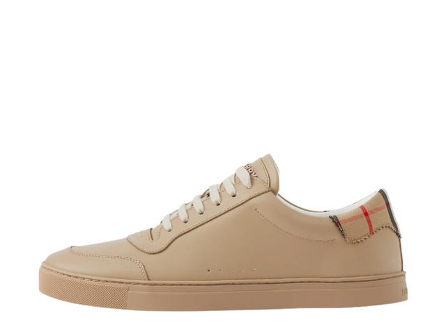Burberry Burberry Leather And Check Cotton Sneakers Archive Beige - view 2