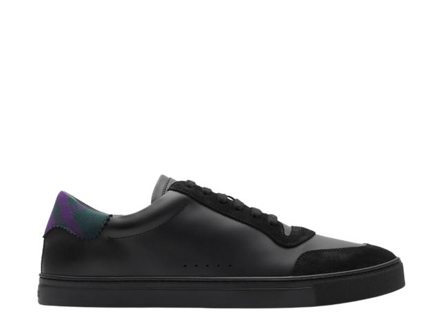 Burberry Burberry Leather And Check Cotton Sneakers Black Royal - view 1