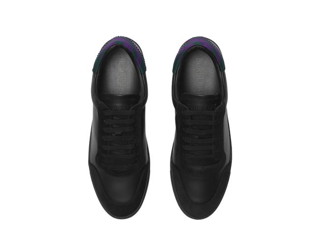 Burberry Burberry Leather And Check Cotton Sneakers Black Royal - view 2