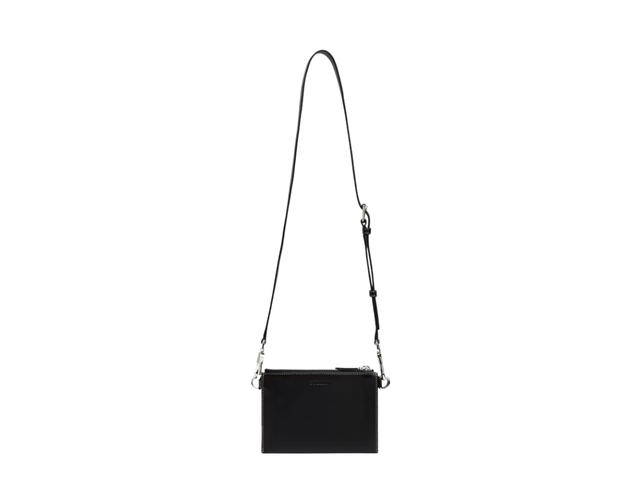 Burberry Burberry Link Pouch Crossbody Bag In E-Canvas And Leather With Polished Metal Hardware Black Check - view 3