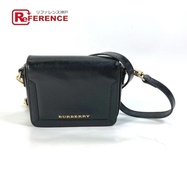 Burberry BURBERRY logo Fastener design Pochette Bag Crossbody Shoulder Bag Leather Black - view 1