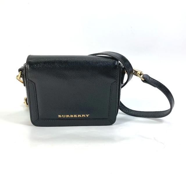 Burberry BURBERRY logo Fastener design Pochette Bag Crossbody Shoulder Bag Leather Black - view 2