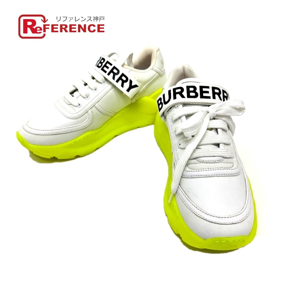 Burberry BURBERRY logo shoes sneakers Leather White/yellow