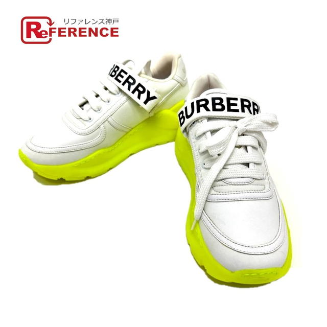 Burberry BURBERRY logo shoes sneakers Leather White/yellow - view 1