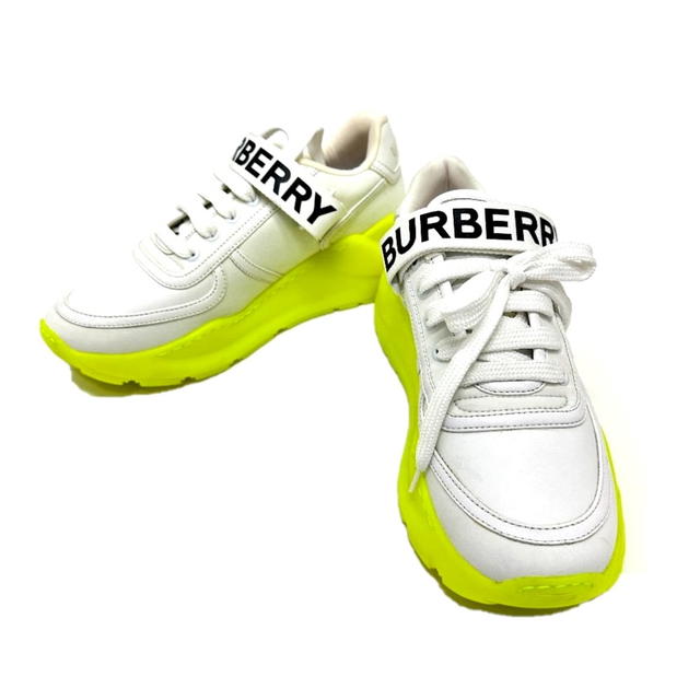 Burberry BURBERRY logo shoes sneakers Leather White/yellow - view 2