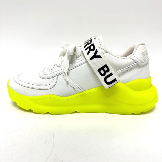 Burberry BURBERRY logo shoes sneakers Leather White/yellow - view 3