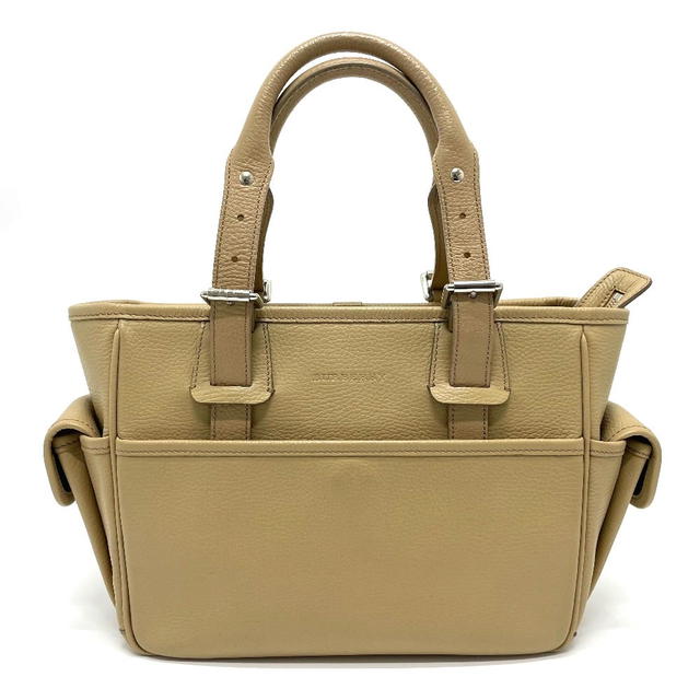 Burberry Burberry logo Side pocket Tote Bag Hand Bag Leather Beige - view 1