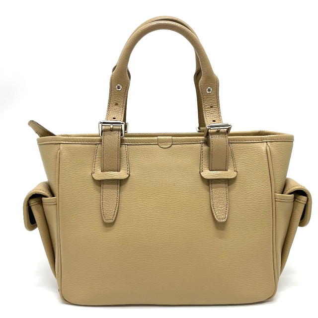 Burberry Burberry logo Side pocket Tote Bag Hand Bag Leather Beige - view 2