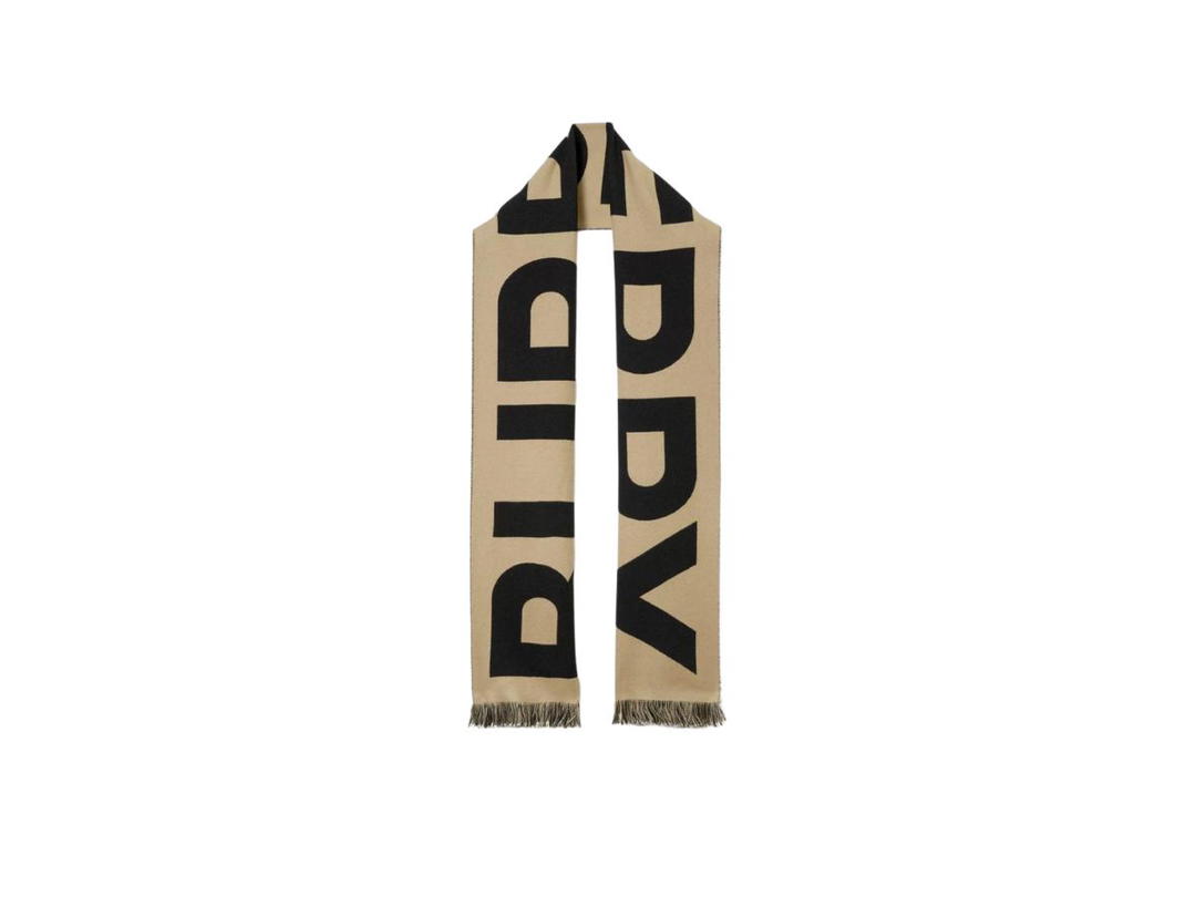 Burberry Burberry Logo Wool Jacquard Scarf Archive Beige