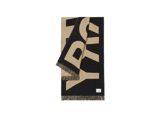 Burberry Burberry Logo Wool Jacquard Scarf Archive Beige - view 2