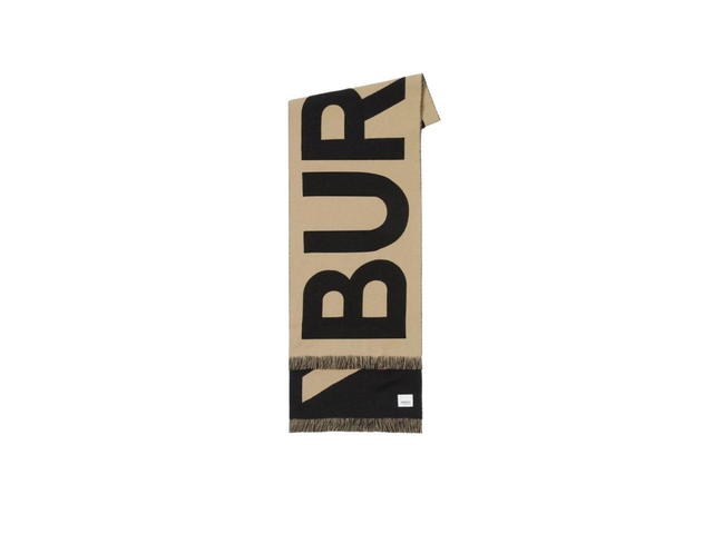 Burberry Burberry Logo Wool Jacquard Scarf Archive Beige - view 3