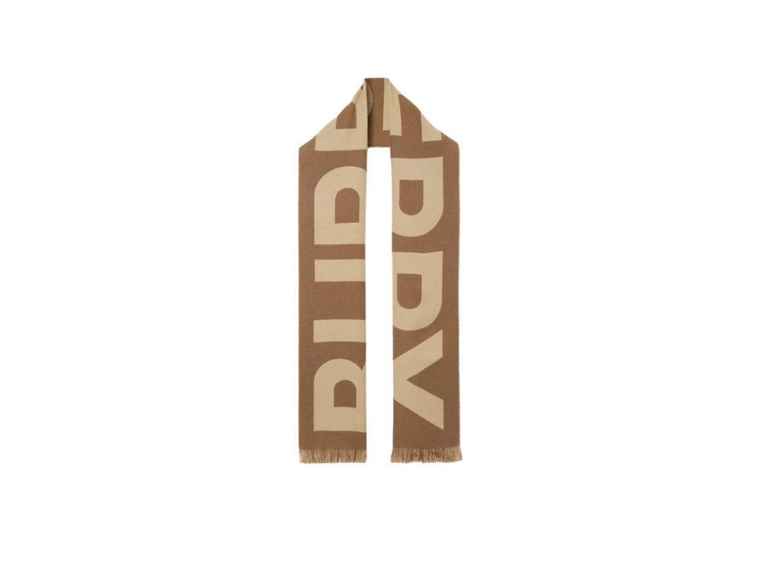 Burberry Burberry Logo Wool Jacquard Scarf Birch Brown