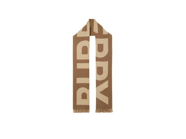 Burberry Burberry Logo Wool Jacquard Scarf Birch Brown - view 1