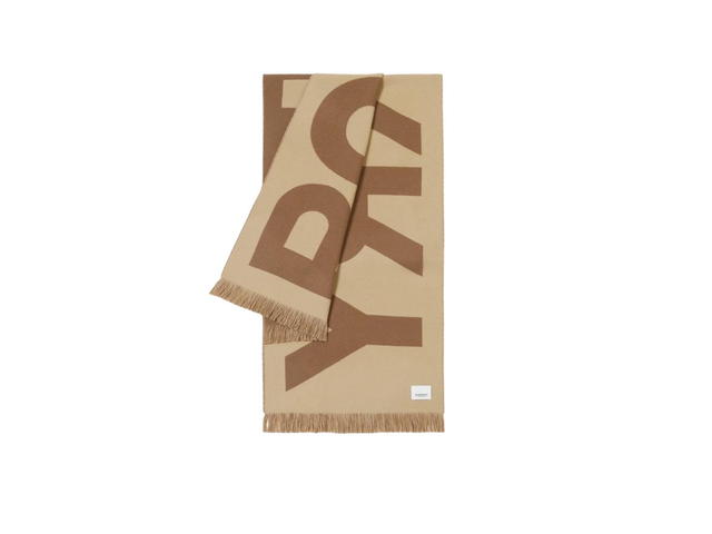 Burberry Burberry Logo Wool Jacquard Scarf Birch Brown - view 2