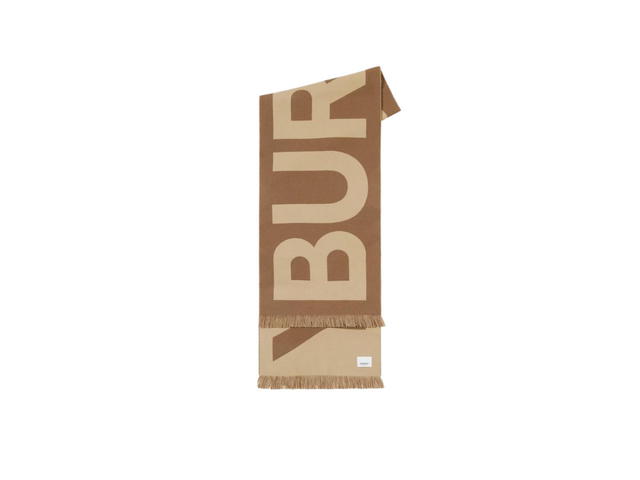 Burberry Burberry Logo Wool Jacquard Scarf Birch Brown - view 3