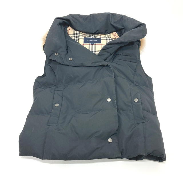 Burberry BURBERRY London Hood fur Down vest Nylon Black/SilverHardware - view 2