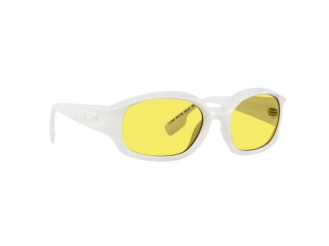 Burberry Burberry Milton Glasses In White Acetate Frame With Neon Yellow Lens - view 2