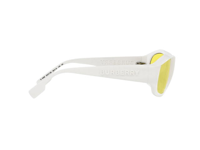 Burberry Burberry Milton Glasses In White Acetate Frame With Neon Yellow Lens - view 3