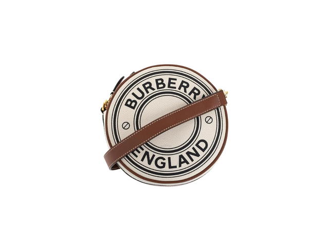 Burberry Burberry Mini Louise Logo Print Crossbody Bag In Cotton And Leather Beige - view 1