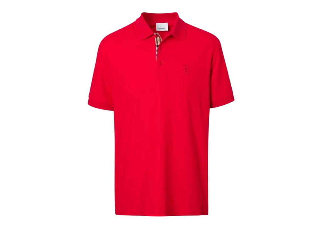 Burberry Burberry Monogram Motif Cotton Pique Polo Shirt Red