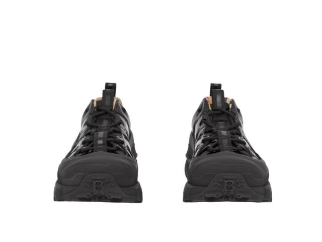 Burberry Burberry Nylon and Patent Leather Arthur Sneakers Black (W) - view 2