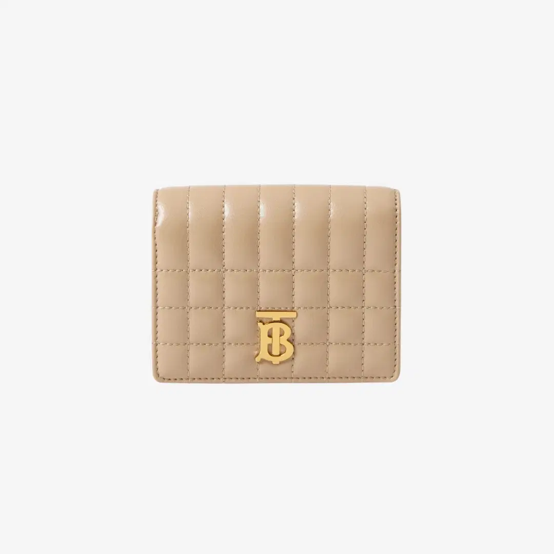 Burberry Burberry Quilted Leather Small Lola Folding Wallet Oat Beige