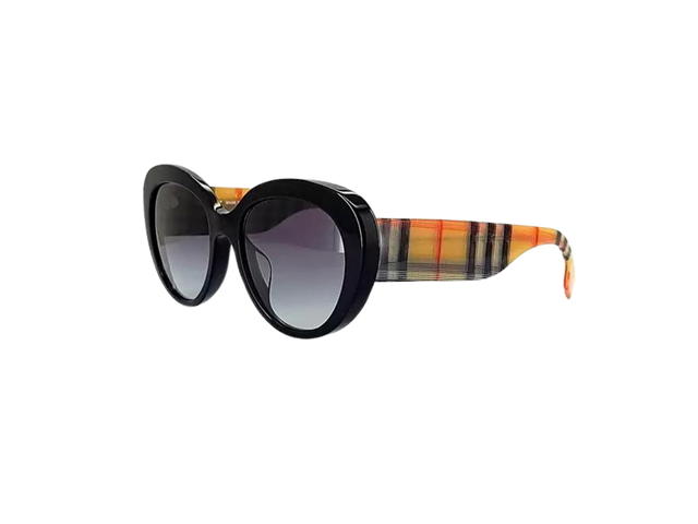 Burberry Burberry Round Sunglasses In Black Frame With Grey Lens - view 1