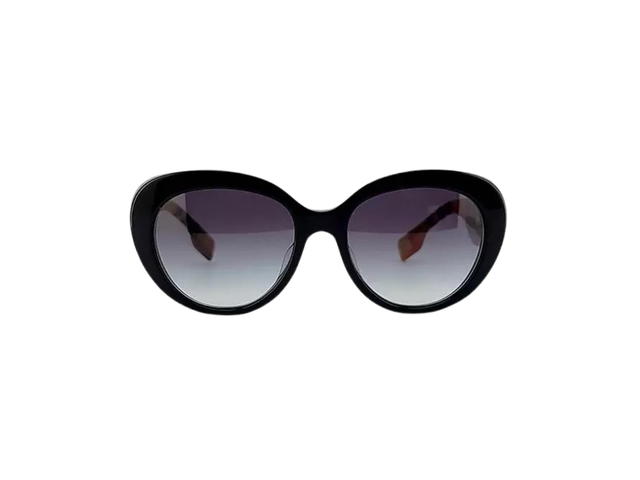 Burberry Burberry Round Sunglasses In Black Frame With Grey Lens - view 2