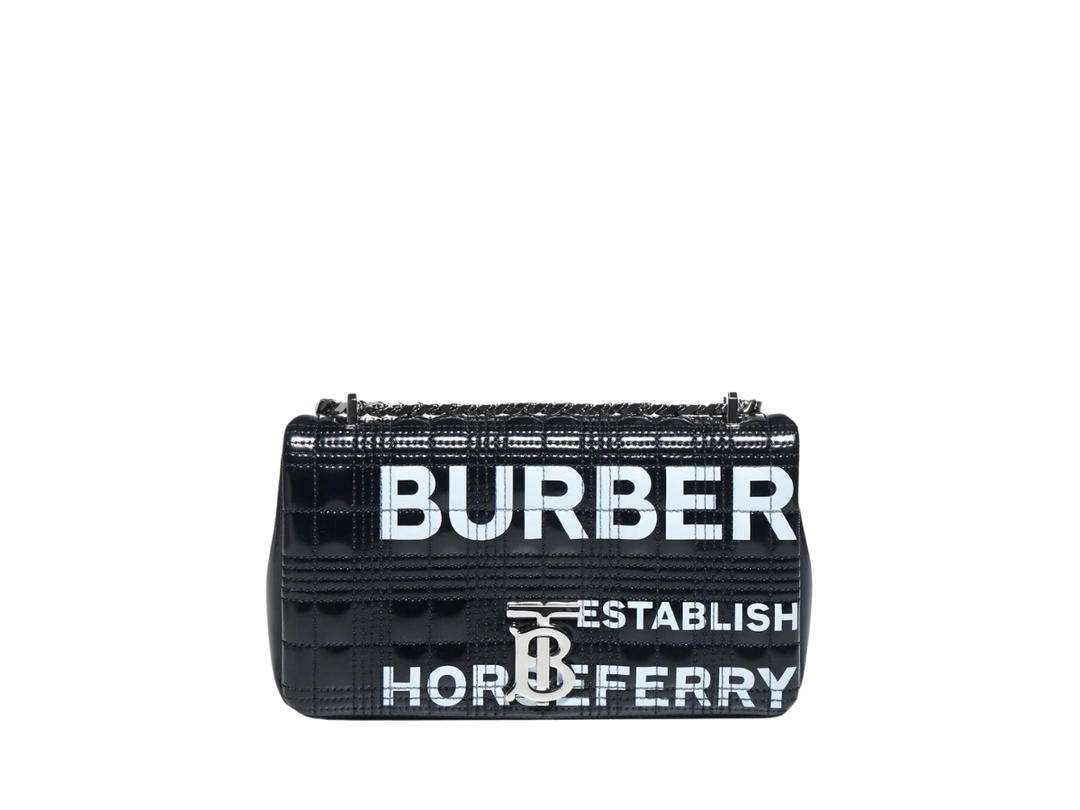 Burberry Burberry Small Horseferry Lola Bag In Leather With Silver Hardware Black