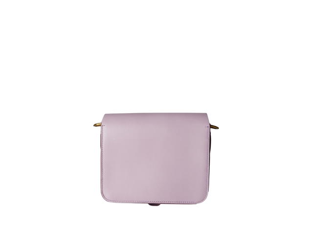 Burberry Burberry Square Satchel Bag In Calfskin Leather With Gold Buckle Light Purple - view 2