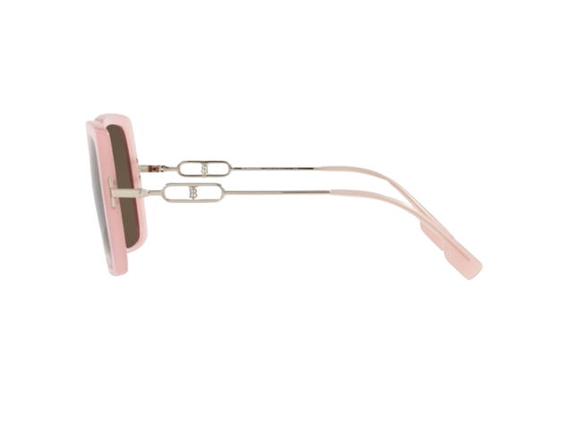 Burberry Burberry Square Sunglasses In Pink Acetate Frame-TB Metal Logo With Brown Lens - view 3
