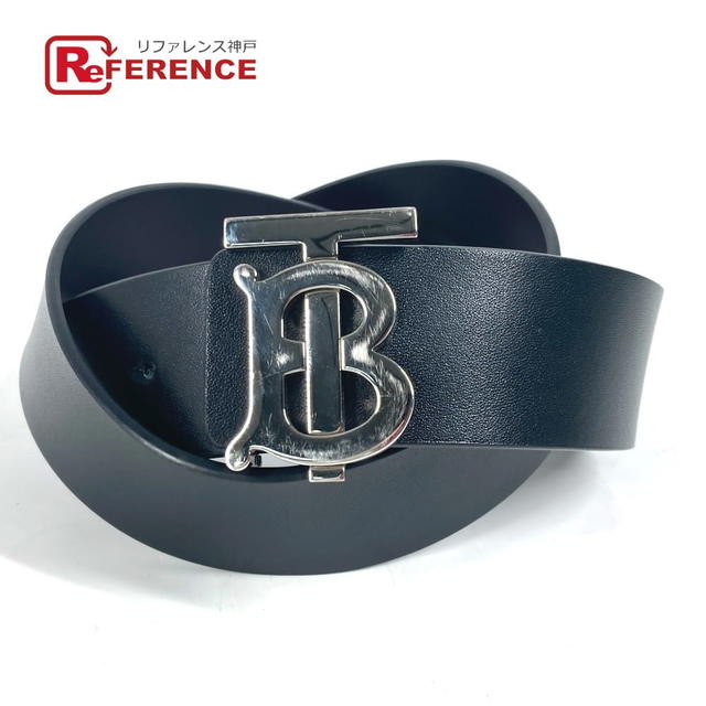 Burberry BURBERRY TB logo  belt Leather Black/SilverHardware - view 1