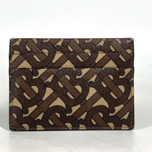Burberry BURBERRY TB logo Business Card Holder Pass Case Card Case Leather Brown - view 2