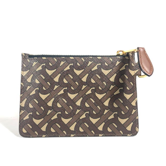 Burberry BURBERRY TB logo coin purse Wallet Coin Compartment Pouch Leather Brown/Beige - view 2