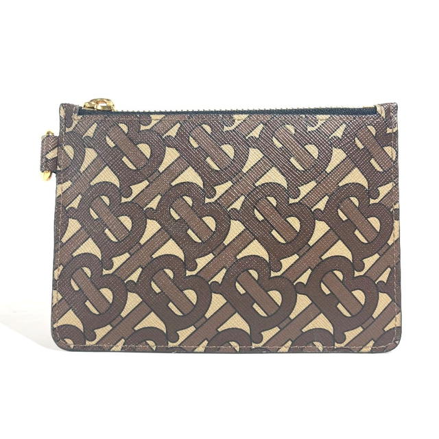Burberry BURBERRY TB logo coin purse Wallet Coin Compartment Pouch Leather Brown/Beige - view 3