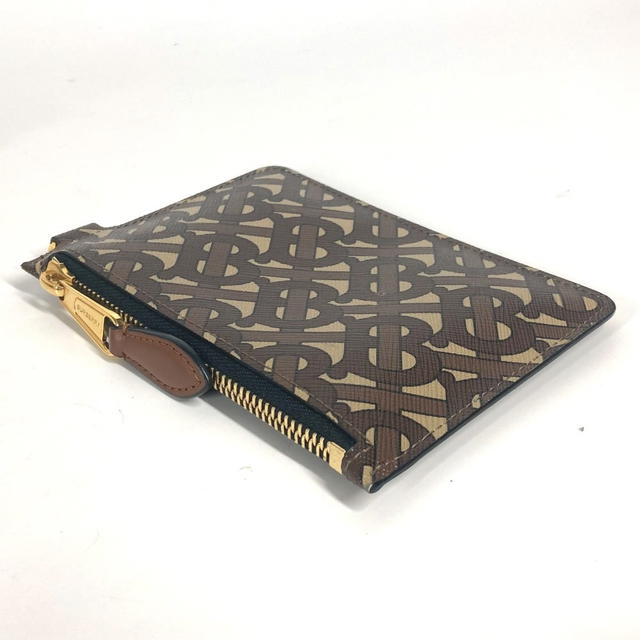 Burberry BURBERRY TB logo coin purse Wallet Coin Compartment Pouch Leather Brown/Beige - view 5