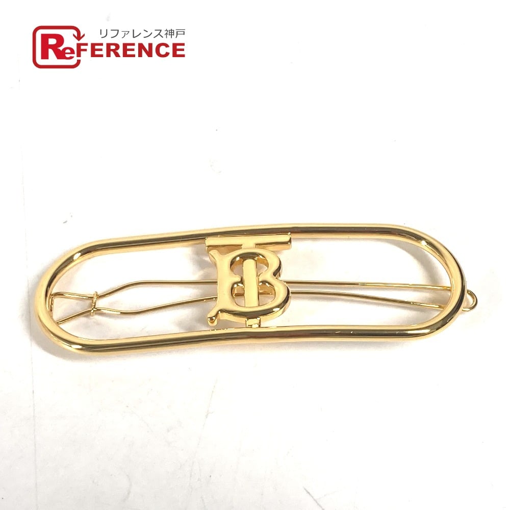 Burberry BURBERRY TB logo hair accessories hair pin Barrette Metal Gold Unused