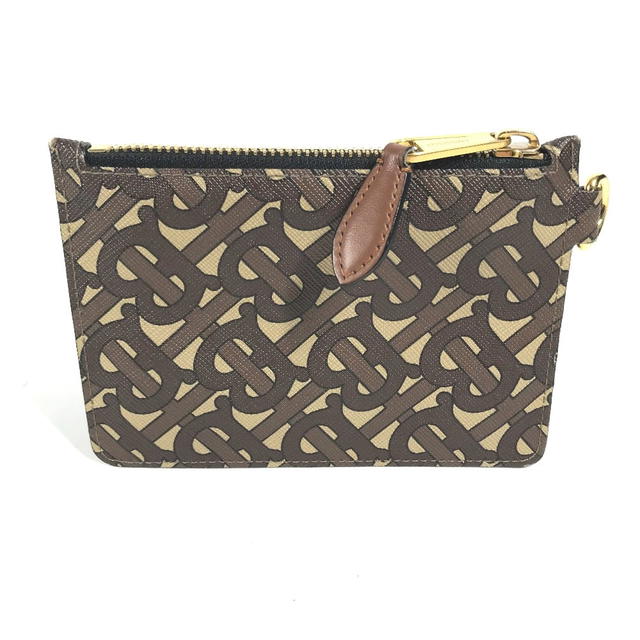 Burberry BURBERRY TB logo Wallet Coin Compartment Pouch coin purse Leather/PVC Brown - view 3