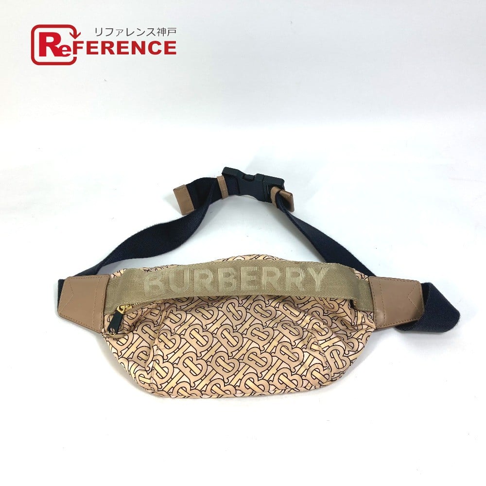 Burberry BURBERRY TB Monogram Shoulder Bag Waist Pouch body bag Nylon Beige