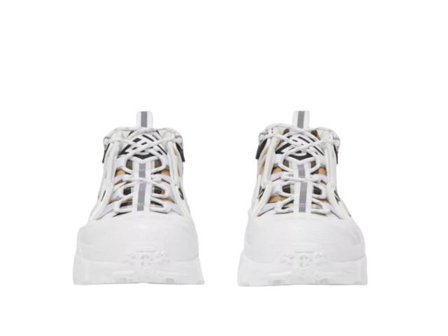 Burberry Burberry Vintage Check Cotton and Leather Arthur Sneakers Archive Beige White (W) - view 2